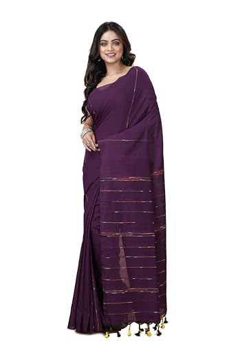 OISHANI SAREE GHOR Women Handloom Khesh Kantha Cotton Saree