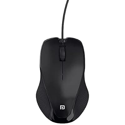 Portronics Toad 101 Wired Optical Mouse – 1200 DPI, 1.25M Cable, 30L Click Life (Black)