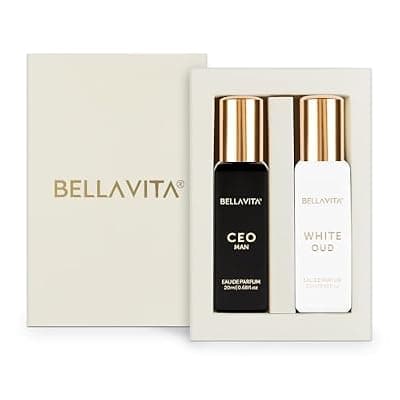 BELLAVITA CEO MAN & WHITE OUD Unisex Eau de Parfum – 2 × 20 ml, Woody Spicy Citrus