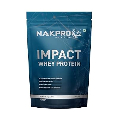 NAKPRO Impact Whey Protein Isolate &amp; Concentrate 1 kg – 24 g Protein, Cookies &amp; Cream, Digestive Enzymes, Vitamins &amp; Minerals