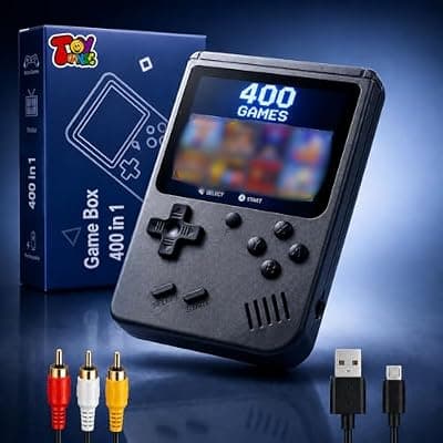 TOYTONIC Rechargeable Pocket Video Game Console 400-in-1 Retro Handheld with TV Output