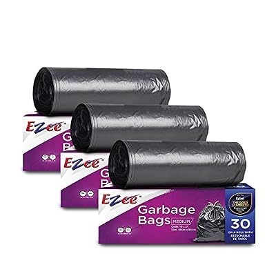 Ezee Live Life Ezee Way Black Garbage Bags for Dustbin, 90 Pcs, Medium 19 X 21 Inches
