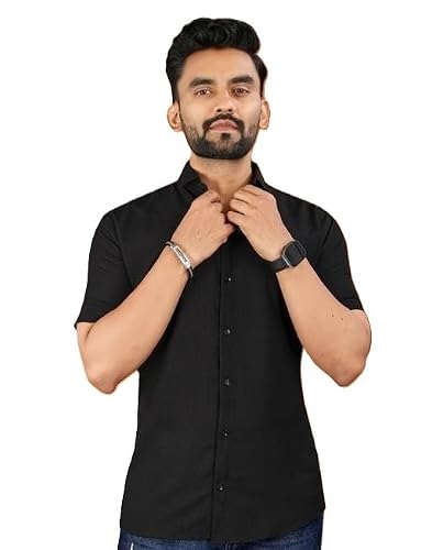 Generic Wonder World Men’s Short Sleeve Solid Shirt – Lightweight Casual & Formal Top