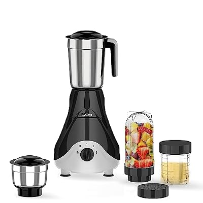 Lifelong Mixer Grinder for Kitchen - 4 Jars 500 Watt Mixie (LLMG39)