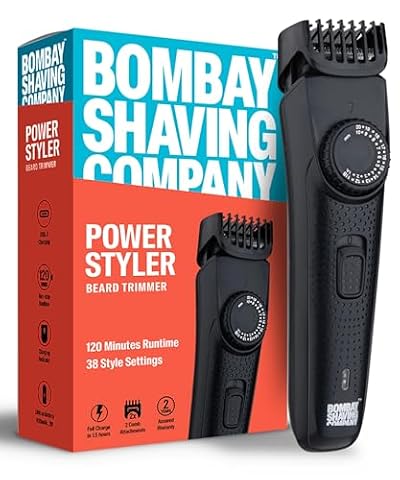 Bombay Shaving Company Beard Trimmer For Men | Cordless, 120 Min Runtime, 38 Settings