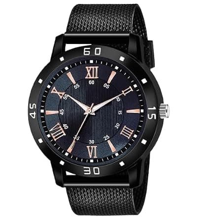 SKMIE Men's Classic Analog Watch – Roman Numeral Dial & Mesh Strap