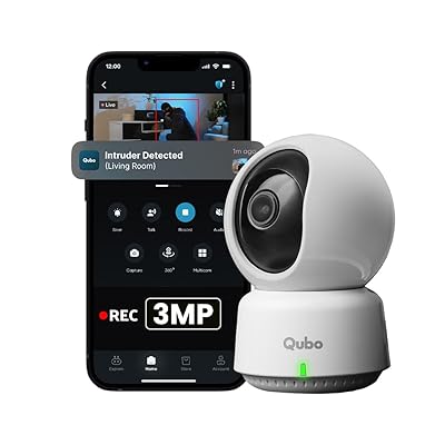Qubo Smart 360° 3MP [2K] Wi-Fi Security Camera by Hero Group | Indoor CCTV Cam for Home | AI Person Detection