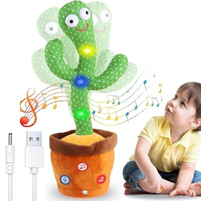 Rechargeable Toys Talking Cactus Baby Toys for Kids Dancing Cactus Toys Can Sing Wriggle &amp; Singing Recording Repeat What You Say Funny Education Toys for Children