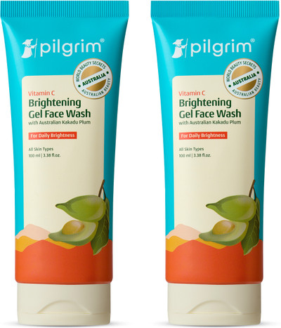 Pilgrim Vitamin C Gel with Kakadu & Lime Pearl – Brightening Face Wash (Pack of 2)