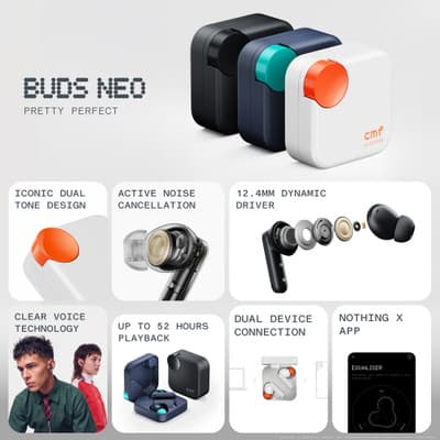 CMF by Nothing Buds Neo – 35 dB ANC, 12.4 mm Drivers, Dual‑Tone, 52 hr Bluetooth thumbnail 3