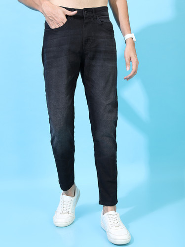 HIGHLANDER Tapered Fit Black Jeans for Men