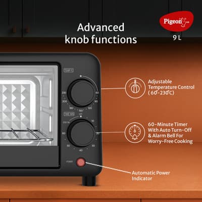 Pigeon 9-Litre Oven Toaster Grill OTG 16239, Black thumbnail 3