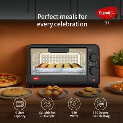 Pigeon 9-Litre Oven Toaster Grill OTG 16239, Black thumbnail 2