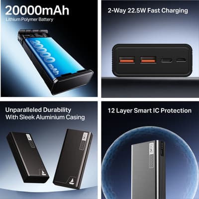 boAt 20,000mAh 22.5W Slim Power Bank thumbnail 2