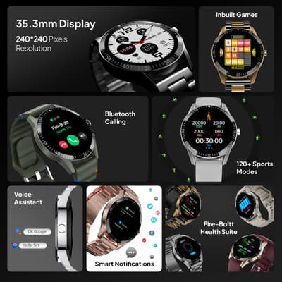 Fire-Boltt Talk 35.3mm Smartwatch with Bluetooth Calling, SpO2 & Metal Luxury Design thumbnail 3