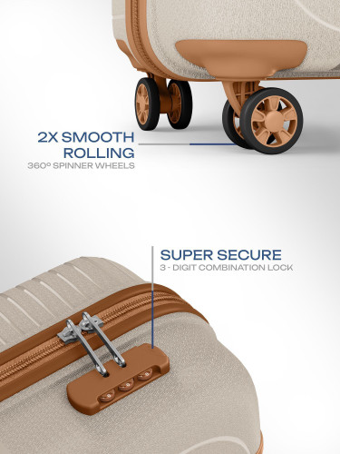 SAFARI Eclipse Neo 55 Luxury Beige Cabin Suitcase – 22" 8‑Wheel thumbnail 3
