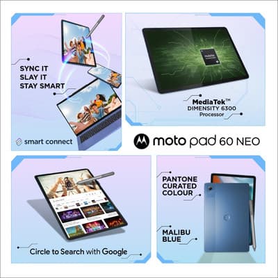 Motorola Pad 60 Neo 11‑inch Wi‑Fi Tablet 6 GB RAM 128 GB ROM (Mabilbu Blue) thumbnail 3