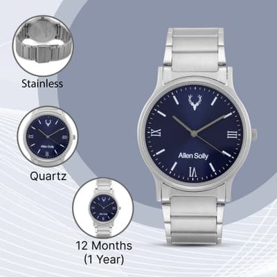 Allen Solly Men's Analog Watch - Stainless Steel Strap, 33mm Dial thumbnail 2