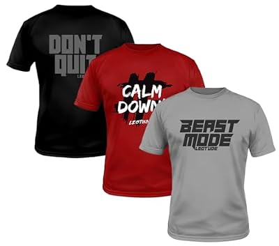 LEOTUDE Men's Regular Fit Half Sleeve Round Neck T-Shirt Combo (3‑Pack)