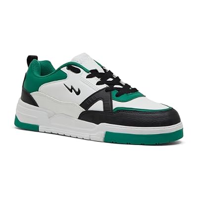 Campus OG-27 Men's Sneakers – Bottle Green, Black & White PU Upper