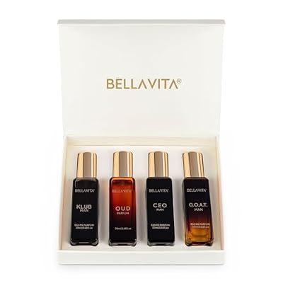 Bella Vita Luxury Men Perfume Gift Set – 4×20ml Woody Citrus Oud Fragrance