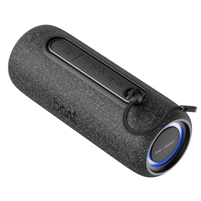 boAt Stone 350 Pro Plus 16W Bluetooth Speaker – 8h Playtime, IPX5, Type‑C, TWS, RGB LEDs, Carbon Black