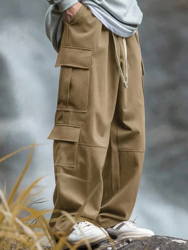 POSHAX Men's Cargo Pants – Slim Fit, Stretch Fabric