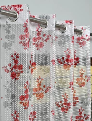 Achintya 214 cm (7 ft) Semi-Transparent Door Tissue Curtain