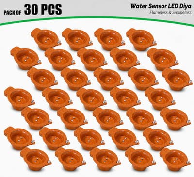 Spstar Water led sensor diya for pooja set Plastic (Pack of 30) Table Diya