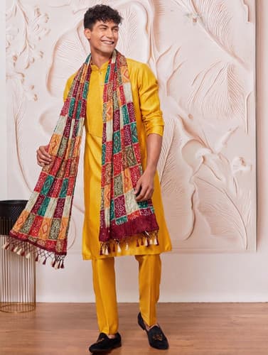 tamnnadupatta Men's Cotton Silk Printed Dupatta β Elegant Ethnic Scarf