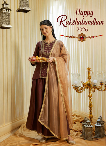 Colors of Earth Women Kurta Sharara Set with Dupatta – Ethnic Wear