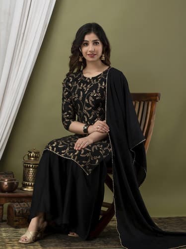 Jayleen Women's Kurta Sharara & Dupatta Set β Ethnic Festive Wear