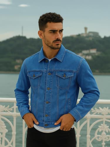 FTX Men's Solid Full Sleeve Denim Jacket