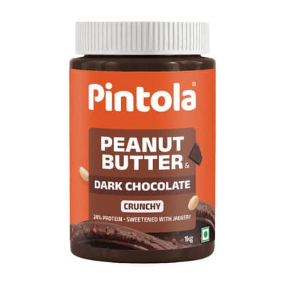 Pintola Dark Chocolate Crunchy Peanut Butter - High Protein Gourmet Spread