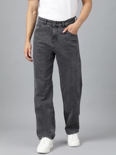 KOTTY Men's Regular Fit Black Jeans