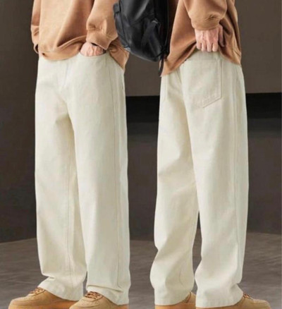 ₹444 FLAYING Loose Fit Men Beige Jeans