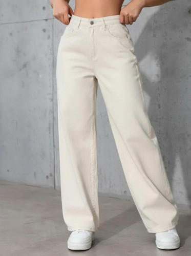 Women Regular Fit High-Rise Beige Jeans