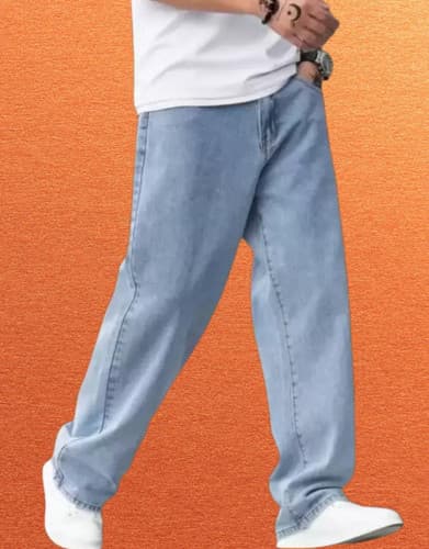 DASHING FIT Men's Loose Fit Blue Denim Jeans