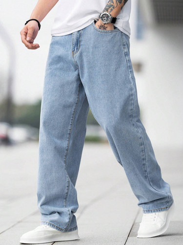 DENROX DENIM Loose Fit Light Blue Jeans for Men
