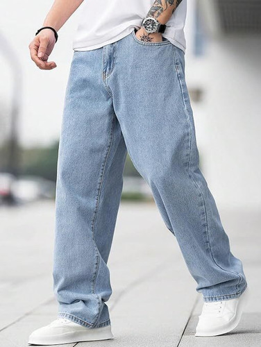 UNITED DENIM Loose Fit Light Blue Jeans for Men