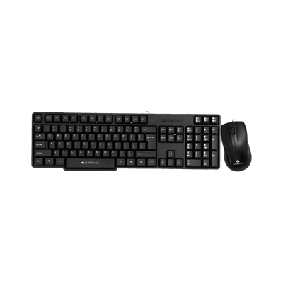 ZEBRONICS Zeb-Judwaa 750 Wired Keyboard & 1200 DPI Optical Mouse Combo – 104-Key Layout, Dedicated Rupee Key, Ergonomic Design