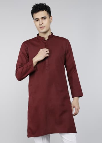 Punya Men's Solid Straight Kurta โ Classic Ethnic Wear