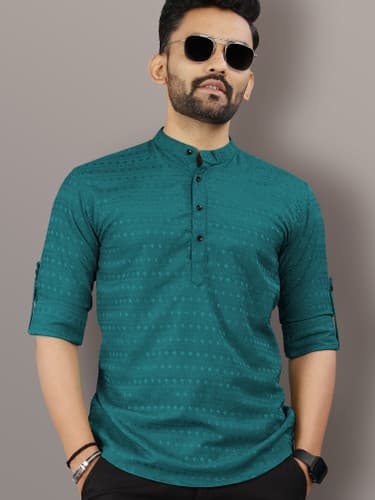 VeBNoR Men's SelfβDesign Straight Kurta β Classic Ethnic Wear