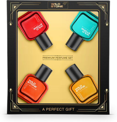 Wild Stone Premium Perfume Gift Set for Men – Ultra Sensual Edge Night Rider (4 × 30 ml)