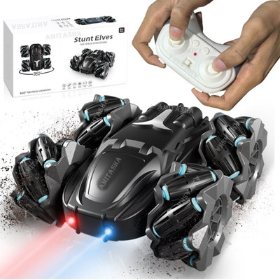PAPASpace 4x4 Double‑Sided RC Car with LED Lights & 360° Rotation – Rechargeable