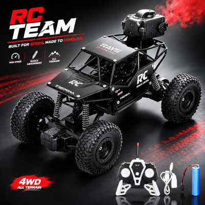 LITTLE RIDES 1:16 Rock Crawler Offroad Monster RC Car with Smoke