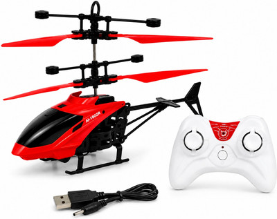 Sita Galaxy Toys RC Induction Flight Helicopter with Remote Control & LED Light