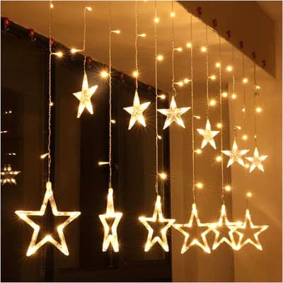 Refulgix 138 LEDs 3m Yellow Star Rice Lights - Dual Mode Flickering & Steady