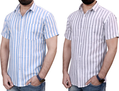 AuzaSho Collection Men's Self-Design Multicolor Casual Shirt