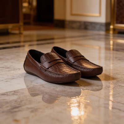 AJANTA Men's Waterproof PVC Casual Loafers